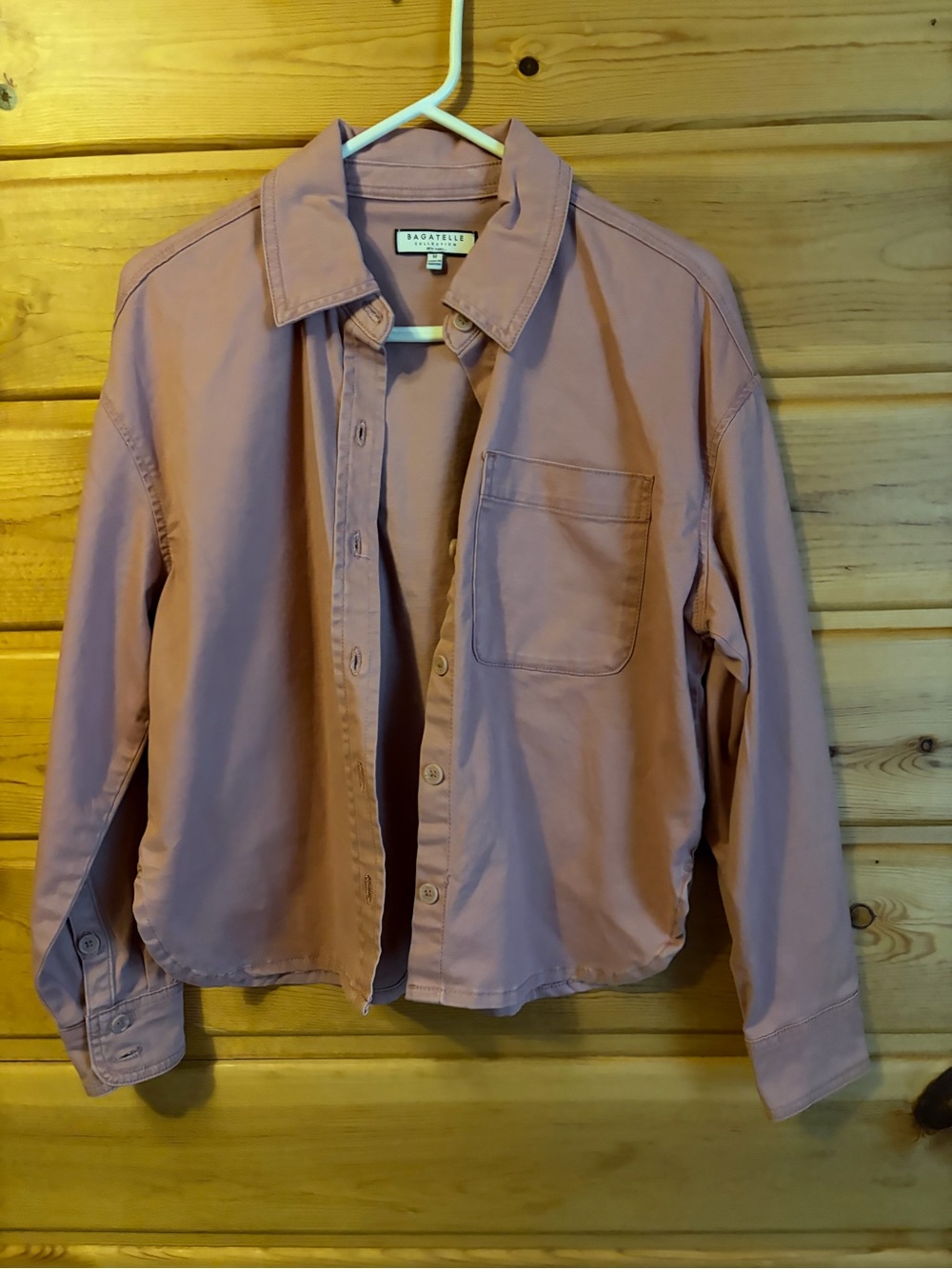 bagatelle Mauve Button-Front Pocket Shirt